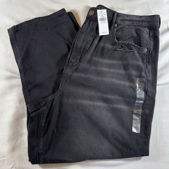 American Eagle Jeans Womens Black Highest Rise 90s Boyfriend Stretch 20 Short - Picture 1 of 7